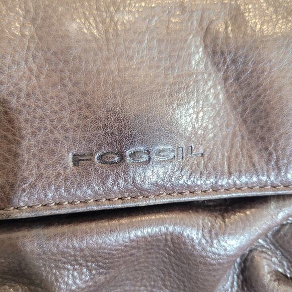 Vintage Fossil Leather Cargo Crossbody Bag Purse Organizer Mini Small 6.5x8 EUC - Picture 6 of 9